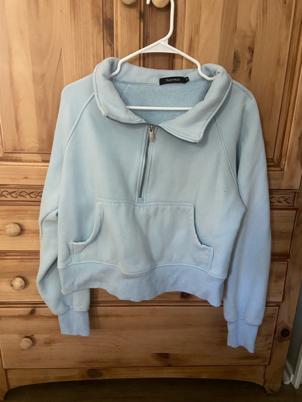 Blue zip up sweatshirt